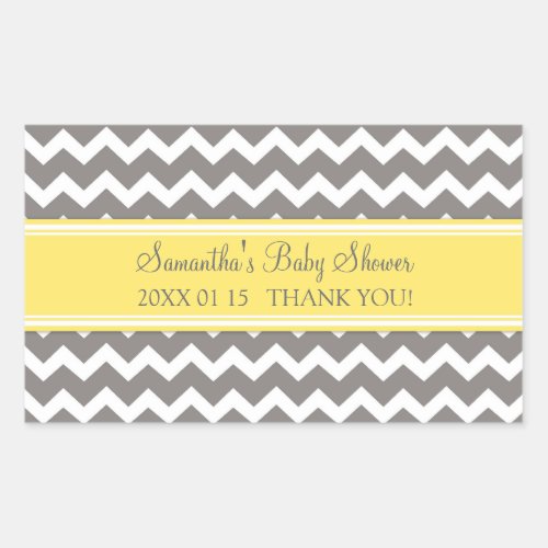 Yellow Grey Chevron Baby Shower Favor Stickers