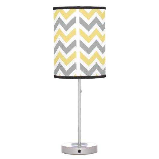 Yellow & Grey Chevron Lamp (Back)
