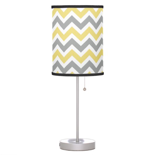 Yellow & Grey Chevron Lamp (Left)
