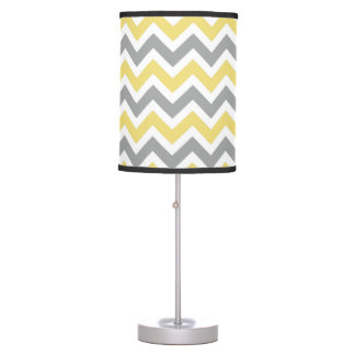 Yellow & Grey Chevron Lamp