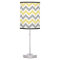 Yellow & Grey Chevron Lamp