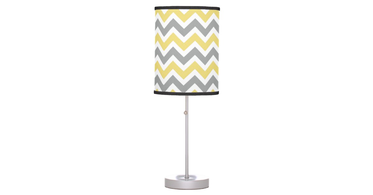 Yellow & Grey Chevron Lamp Zazzle