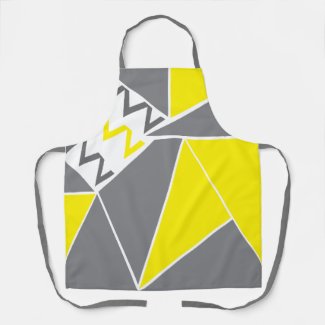 Yellow Grey Chevron Stripe Geometric Pattern