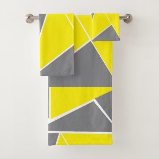 Yellow Grey Chevron Stripe Geometric Pattern