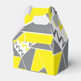 Yellow Grey Chevron Stripe Geometric Pattern