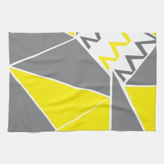 Yellow Grey Chevron Stripe Geometric Pattern