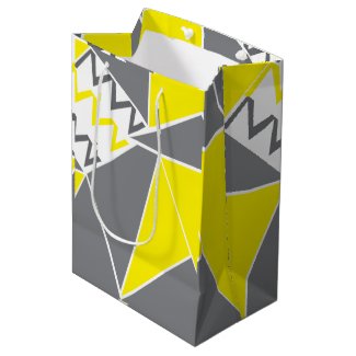 Yellow Grey Chevron Stripe Geometric Pattern