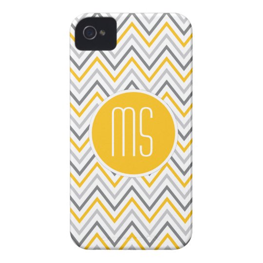 Yellow Grey Chevron Zigzag Blackberry Case