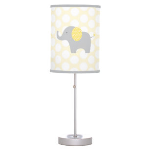 Yellow & Grey Elephant Nursery Lamp