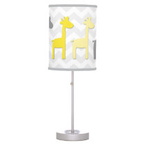 Yellow Grey Giraffe Nursery Lamp