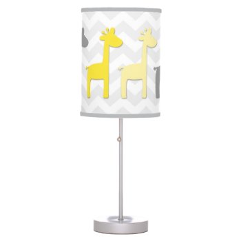 Yellow Grey Giraffe Nursery Lamp by Kookyburra at Zazzle