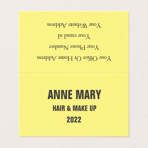 Yellow Grey Gray Beauty Hair Salon 2022 Business Card