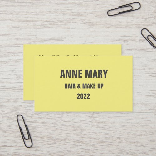 Yellow Grey Gray Hair  Make Up Modern 2022 Business Card