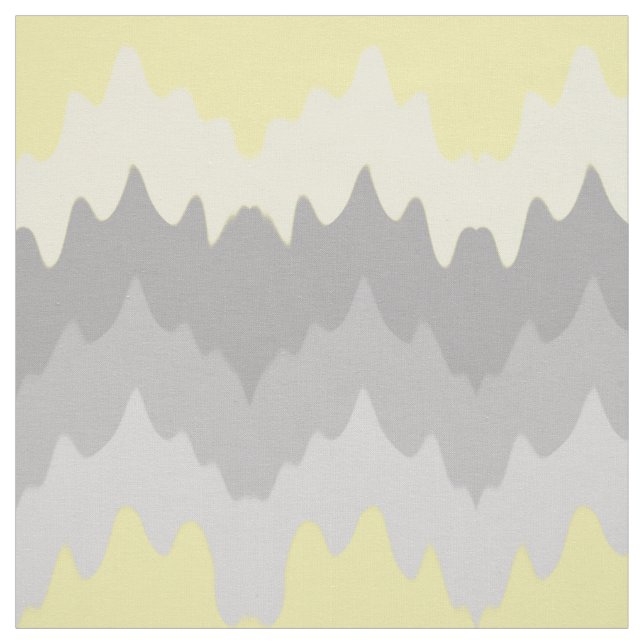 Yellow Grey Gray Ombre Chevron Zigzag Fabric (Swatch)