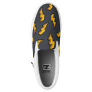 Yellow & Grey Lightning Bolt Drawing Pattern Slip-on Sneakers at Zazzle