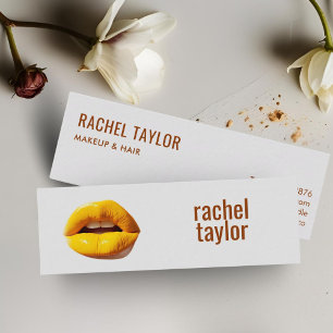 Yellow & Grey Lips Modern Professional  Mini Business Card