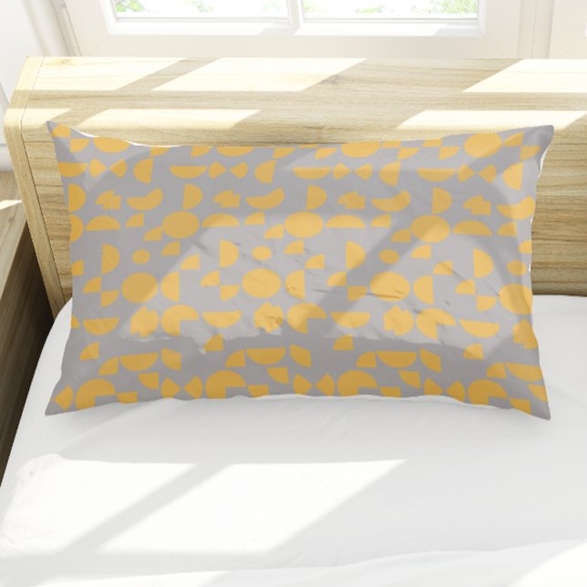 Yellow Grey Modern Elegant Geometric Tribal Pillow Case (Yellow Grey Modern Elegant Geometric Tribal Pillow Case)
