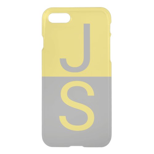 Yellow  Grey Modern Initials Monogram iPhone SE87 Case