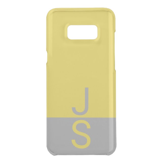 Yellow & Grey Modern Initials Monogram Uncommon Samsung Galaxy Case (Back)