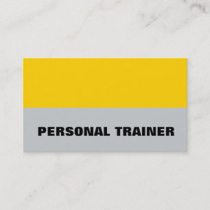 Yellow Grey Personal Trainer Fitness Sport Business Card