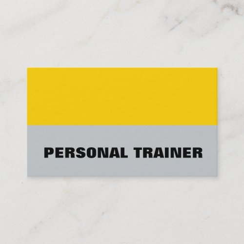 Yellow Grey Personal Trainer Fitness Sport Business Card