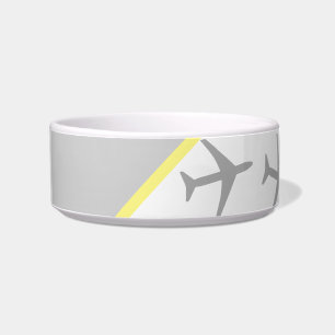 Yellow Grey Planes Airplanes Aviation Fly Bowl
