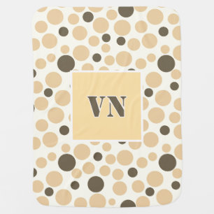 yellow grey polka dots on a white background baby blanket