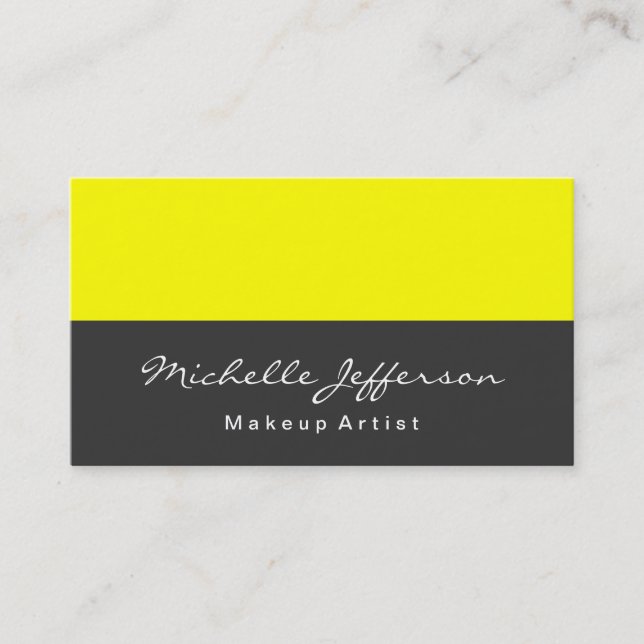 Yellow Grey Professional Trendy Business Card (Front)