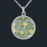 Yellow & Grey Vintage Elegant Floral Wedding Sterling Silver Necklace<br><div class="desc">Beautiful wedding collection with a yellow and grey floral design!  An elegant look for a spring,  summer or garden wedding.  Roses and peonies are abundant and elegantly displayed for a sophisticated and beautiful look!</div>