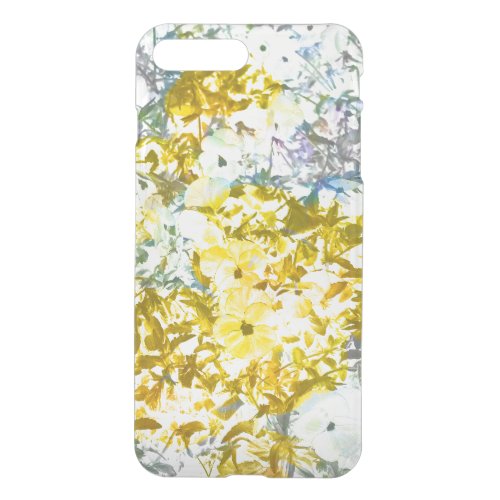 Yellow grey water colour flower pattern design iPhone 8 plus7 plus case