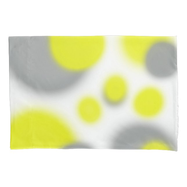 Yellow Grey White Abstract Art Pillow Case (Front)