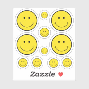Yellow Grinning Smile Face Sticker