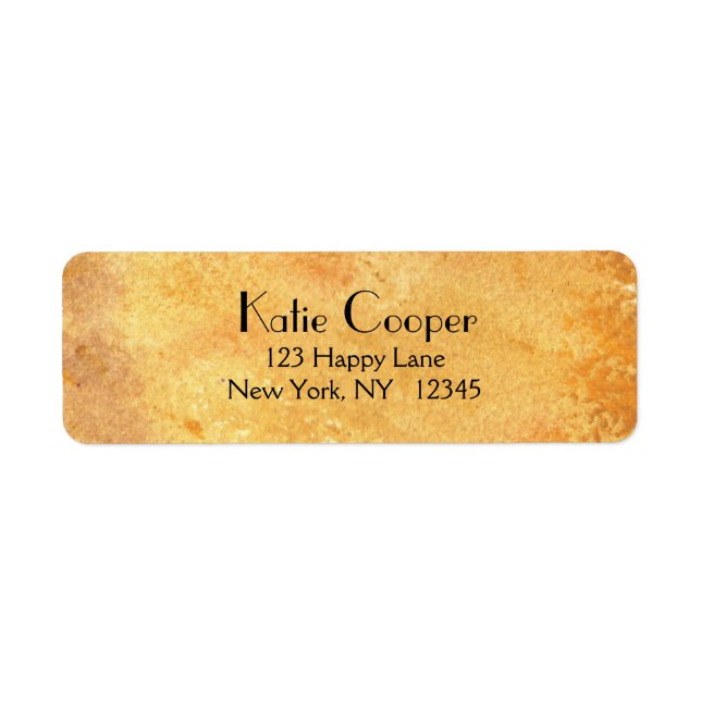 Yellow Grunge Abstract Texture Label (Front)