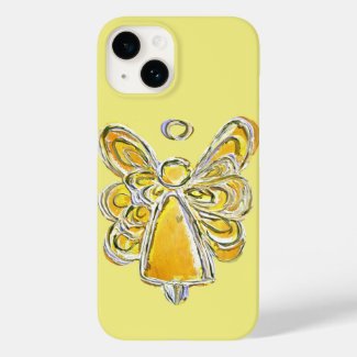 Yellow Guardian Angel Art Custom iPhone Case