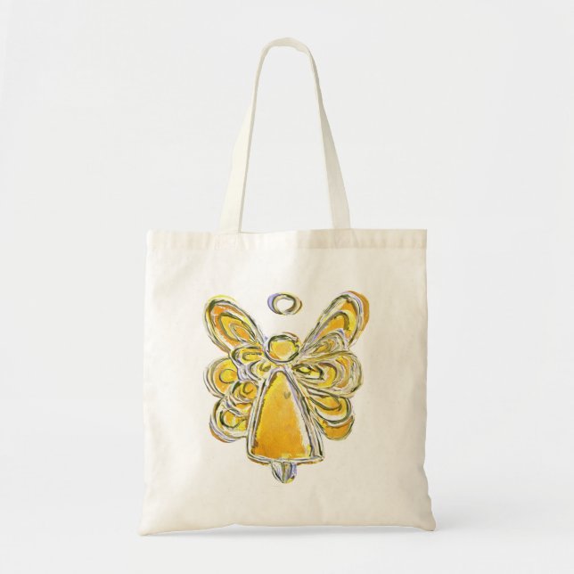 Yellow Guardian Angel Art Custom Tote Bag (Front)