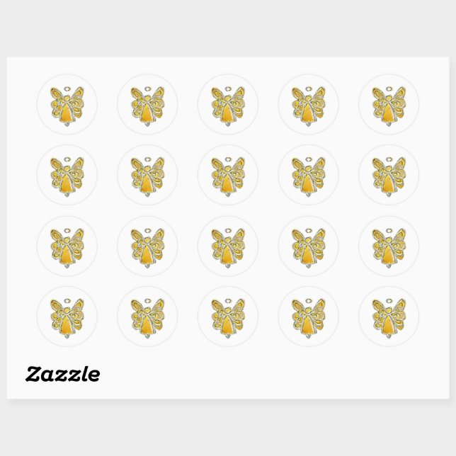 Yellow Guardian Angel Art Decal Stickers (Sheet)