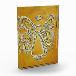 Yellow Guardian Angel Art Paperweight Award