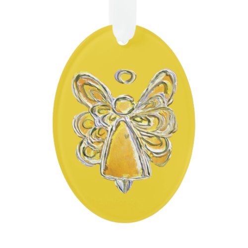 Yellow Guardian Angel Christmas Pendant Ornaments