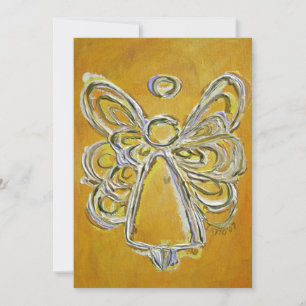 Yellow Guardian Angel Custom Invite or Invitation