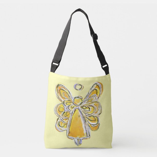 Yellow Guardian Angel Purse Art Cross Body Bag (Front)