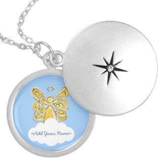 Yellow Guardian Angel Series Cloud Custom Locket