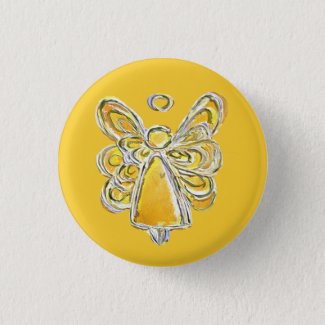 Yellow Guardian Holiday Angel Custom Button Pins