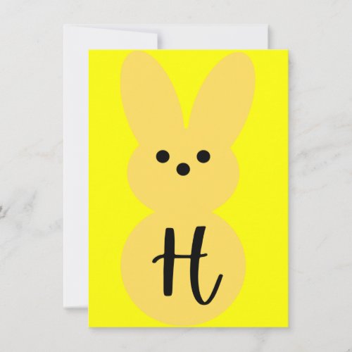 Yellow H Bunny Shape Easter Bunting Banner Card
