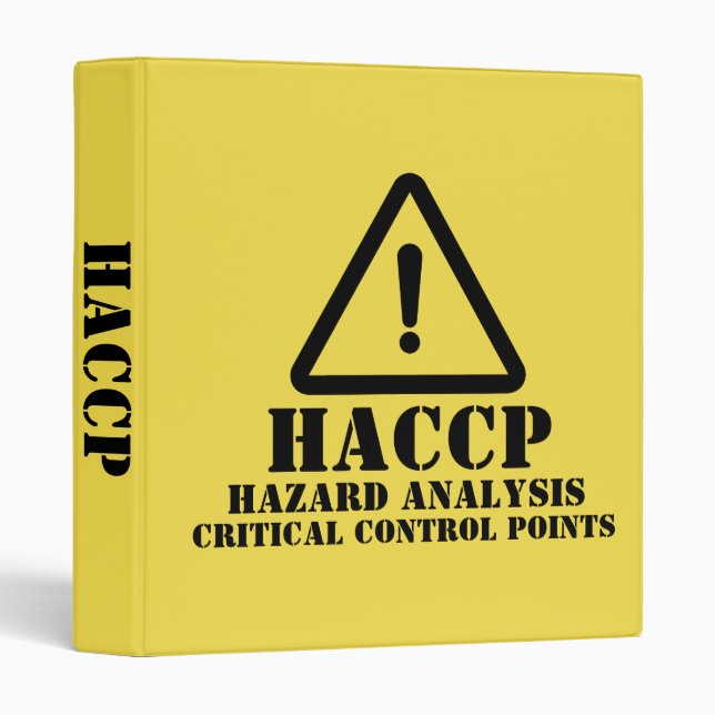 Yellow HACCP Hazard Analysis 3 Ring Binder (Front/Spine)