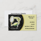 yellow Hair Salon cards with appointment on back (Front/Back)