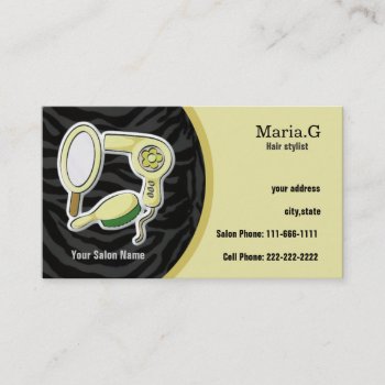 Yellow Hair Salon Cards With Appointment On Back by MG_BusinessCards at Zazzle