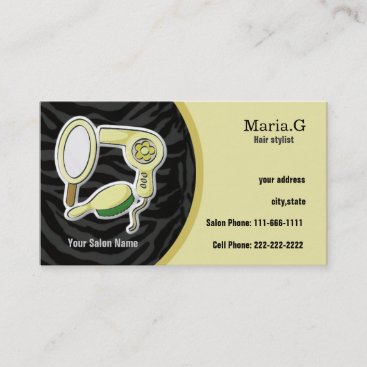 yellow Hair Salon cards with appointment on back