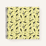 Yellow Hairdresser Tool Pattern Notebook