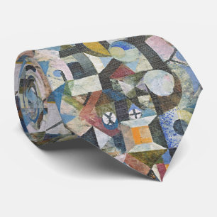 Yellow Half Moon - Abstract Fine Art Neck Tie