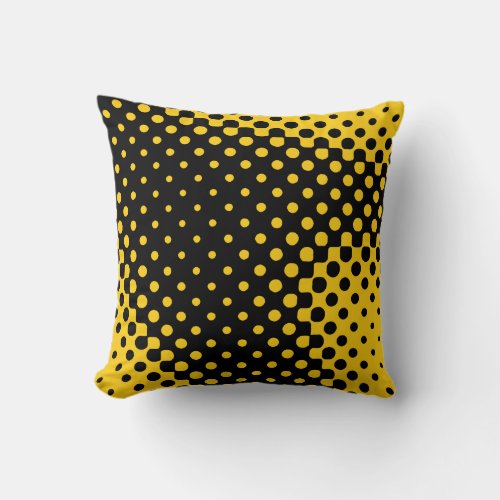 Yellow Halftone Throw Pillow